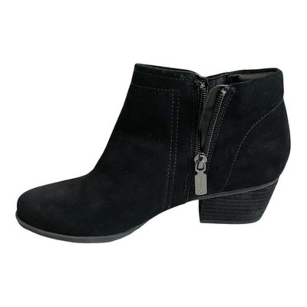 Blondo Women's Black Suede Waterproof Ankle Boots Size 8W Side Zip Booties EXC - Picture 6 of 8